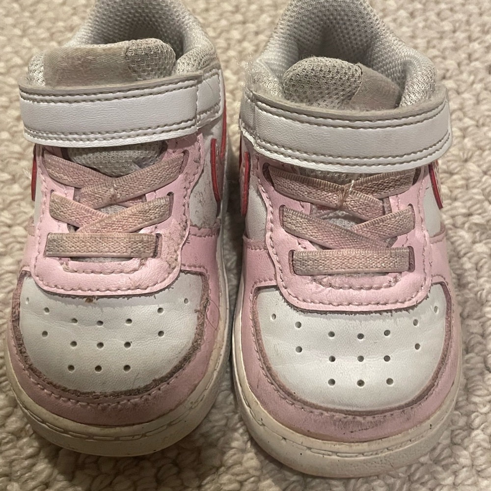 Nike Pink & White Sneakers with Velcro